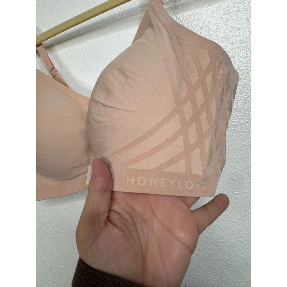 Honeylove Silhouette Bra Peach Nude‎ Seamless Wire-Free LWBRO201 Womens Large